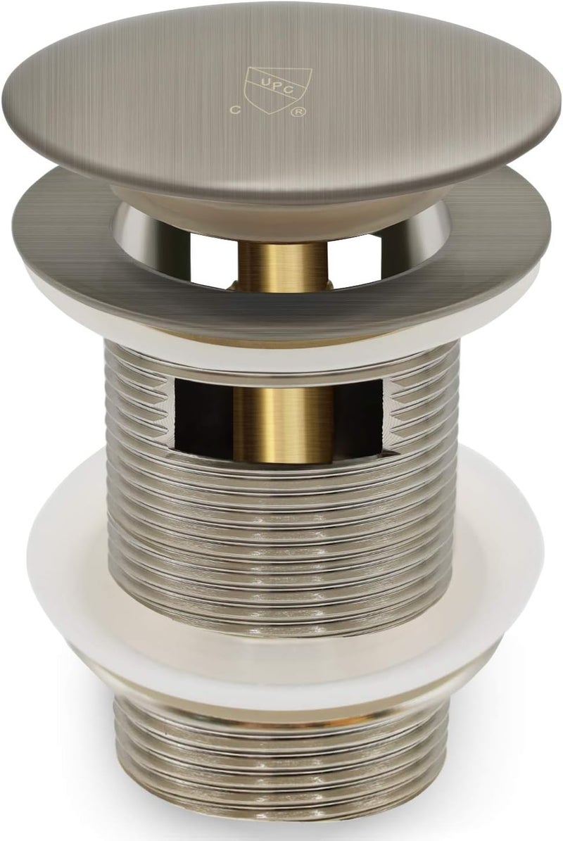 FerdY Pop-up Drain for Freestanding Bathtub, Brushed Nickel Finish, cUPC Certification, Freestanding Bathtub Drain Stopper - Image 1
